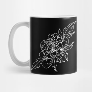 White Peony Flower Mug